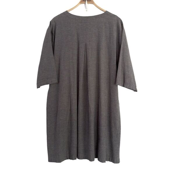 Two Danes Top Tunic Womens MED Gray Button Pleated Oversized Pintuck Lagenlook - Picture 2 of 4